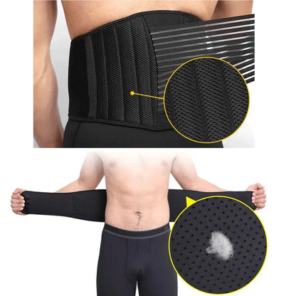 Lower Back Support Brace Lumbar Waist Belt Double Pull Breathable Belt Men Women - Anti Spier 