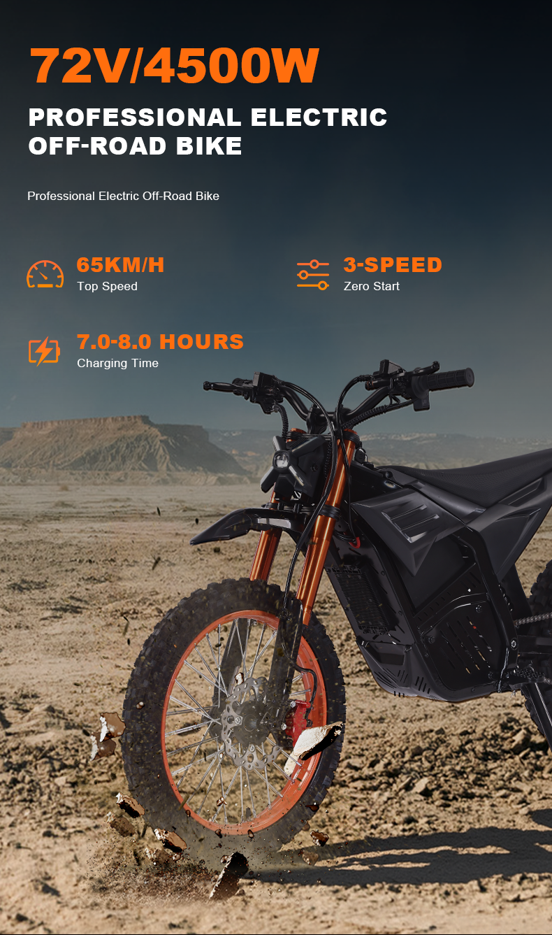 OEM 2025 72V 22.5Ah 4500W peak Electric Motorcycle 75km/h High Speed Racing Electric Dirt Bike