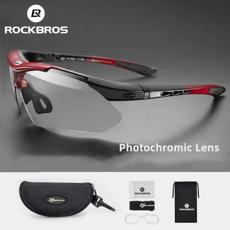 ROCKBROS Photochromic Cycling Glasses Bicycle UV400 Sports Eyewear Ultralight Riding MTB Sunglasses Men Fishing Bike Equipment