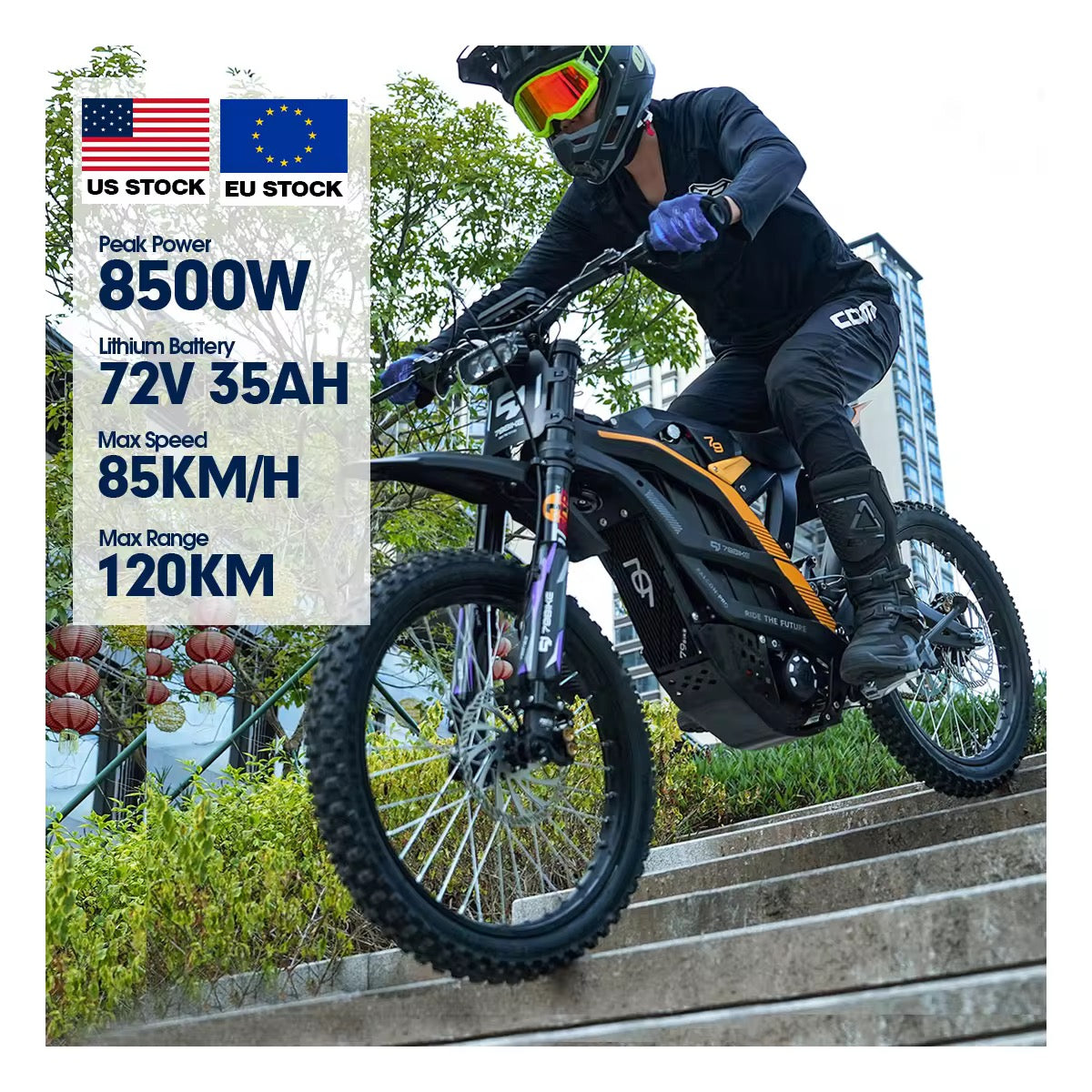 Falcon Pro 79bike Falcon Pro Electric Dirt Bike Off-Road 85km/h High Speed 10000W Brushless Lithium EEC 72V Aluminum All