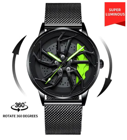 Men 3D Real Wheel Watches