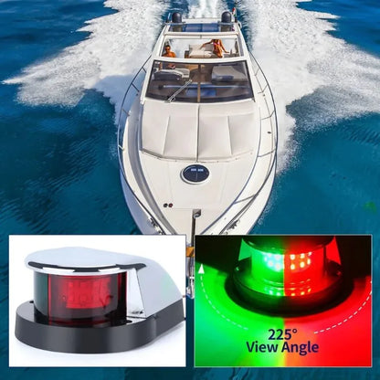 Waterproof Boat Navigation Light LED Bow Marine Front Pontoon Lamp Red Green 12V