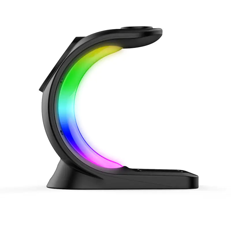 1 Magnetic Wireless Charger Fast ChargingAnti Spier Anti Spier4 In 1 Magnetic Wireless Charger Fast Charging For Smart Phone AtmosphOverview:

Magnetic charging Fast does not hurt the machine
Three in one Make your desktop cleaner
Touch design Convenient and fast
Dream RGB lamp effect Dye yo