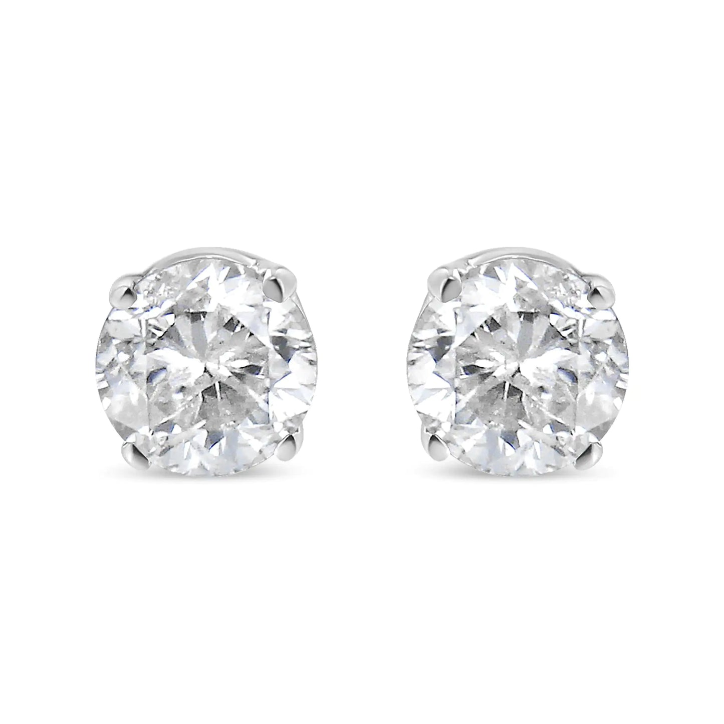 14K White Gold 1/4 Cttw Lab Grown Diamond 4-Prong Classic Solitaire Stud Earrings (G-H Color, VS2-SI1 Clarity) - Anti Spier 