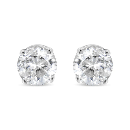 14K White Gold 1/4 Cttw Lab Grown Diamond 4-Prong Classic Solitaire Stud Earrings (G-H Color, VS2-SI1 Clarity) - Anti Spier 