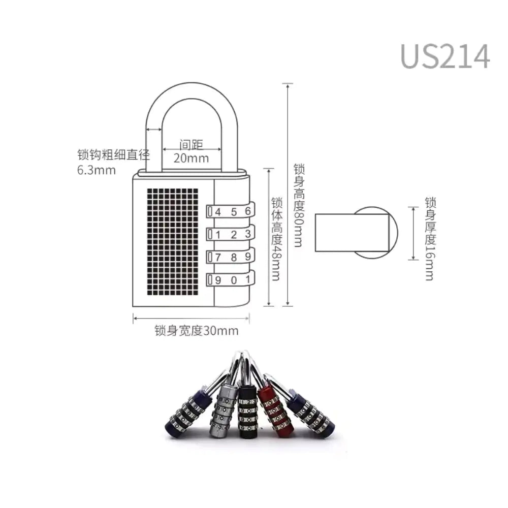 4 Digit Combination Padlock - 1pc