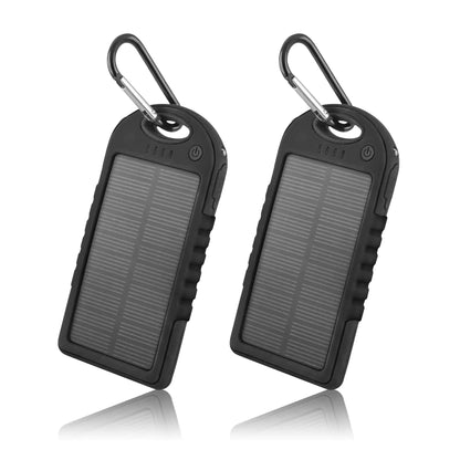 5000mAh Solar Power Bank Phone Charger (2-Pack)Anti Spier Anti Spier5000mAh Solar Power Bank Phone Charger (2-Pack)High-Capacity Battery: Each power bank boasts a generous 5000mAh capacity, providing ample energy to charge your devices multiple times before needing a recharge its