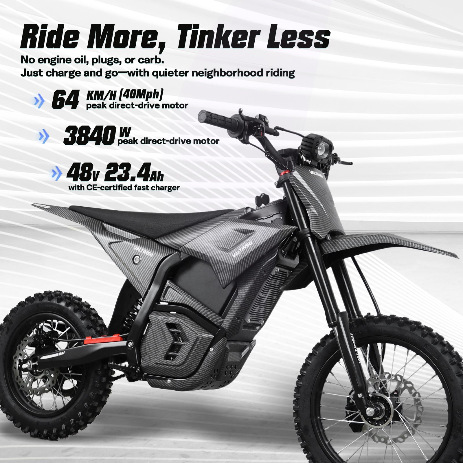 OEM Oem 40Mph 3840W Brushless Motor Performance Electric Dirt Bike Off Road Electric Pit Bike