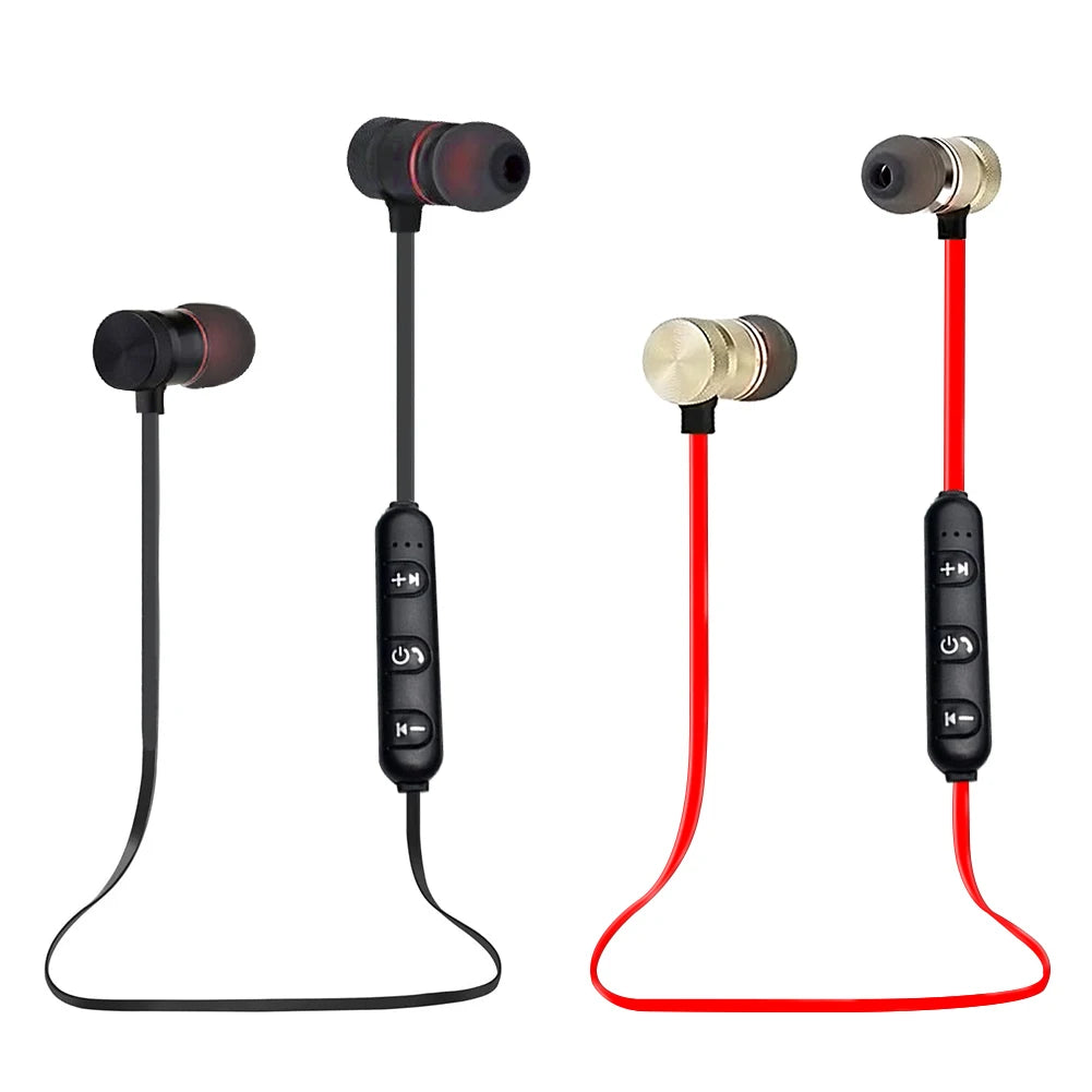 Wireless earphones Neckband Magnetic Sports 4.1 Bluetooth Earphone Stereo Earbuds Music Metal Headphones With Mic For All Phones