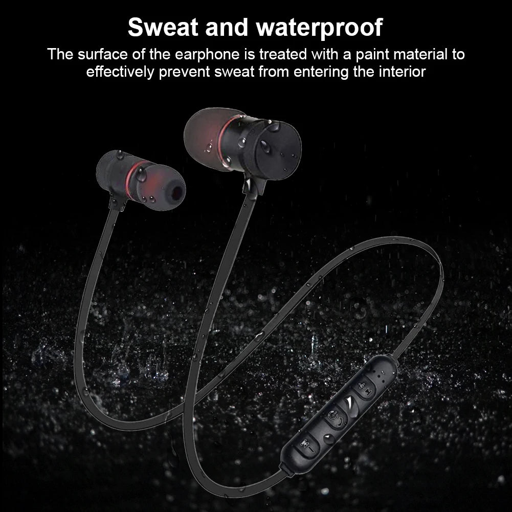 Wireless earphones Neckband Magnetic Sports 4.1 Bluetooth Earphone Stereo Earbuds Music Metal Headphones With Mic For All Phones