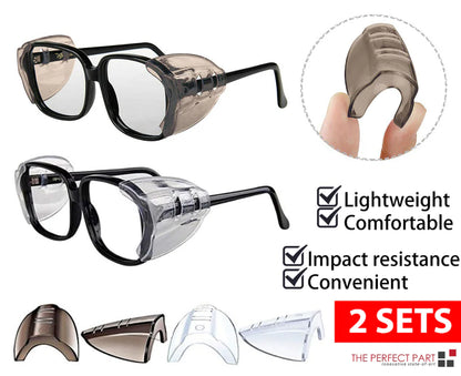 2 Pairs Side Shields For Eye Glasses Slip On Safety Glasses Shield Universal US