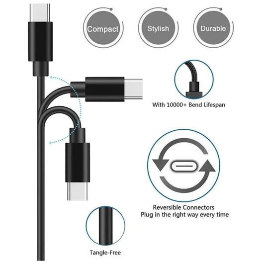 4x 3FT USB-C  Type C Charging Cords Cable - Anti Spier 