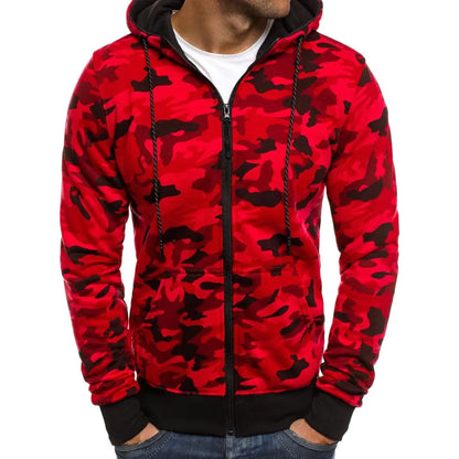 New Fashionable Plus Size Camo Hoodie Cardigan