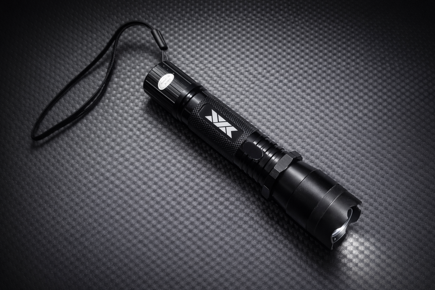 Black Flashlight Stun Shock Rechargeable Super Bright LED with Holster