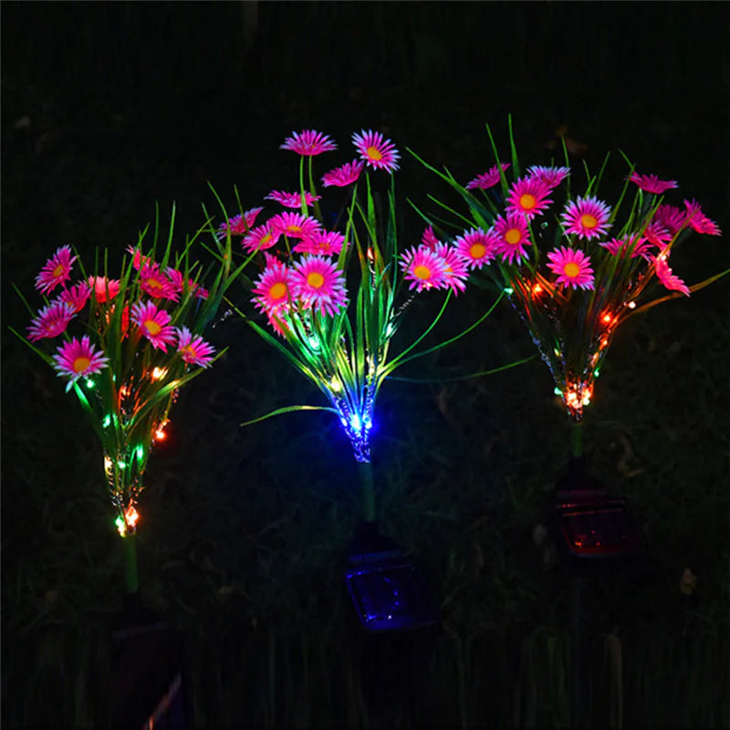 Solar Garden Lights LED Flower Stake Lamp Outdoor Yard Waterproof Patio Decor