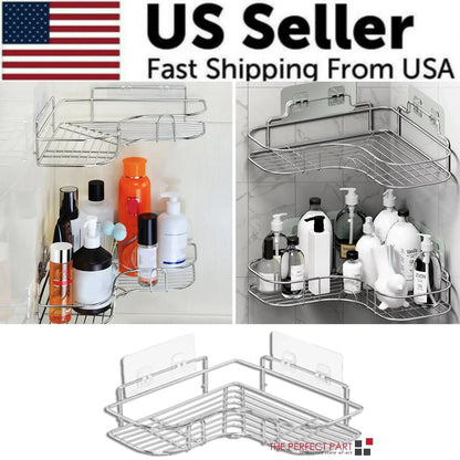 Shower Caddy Shelf Bathroom Corner Bath Storage Holder Organizer Triangular Rack