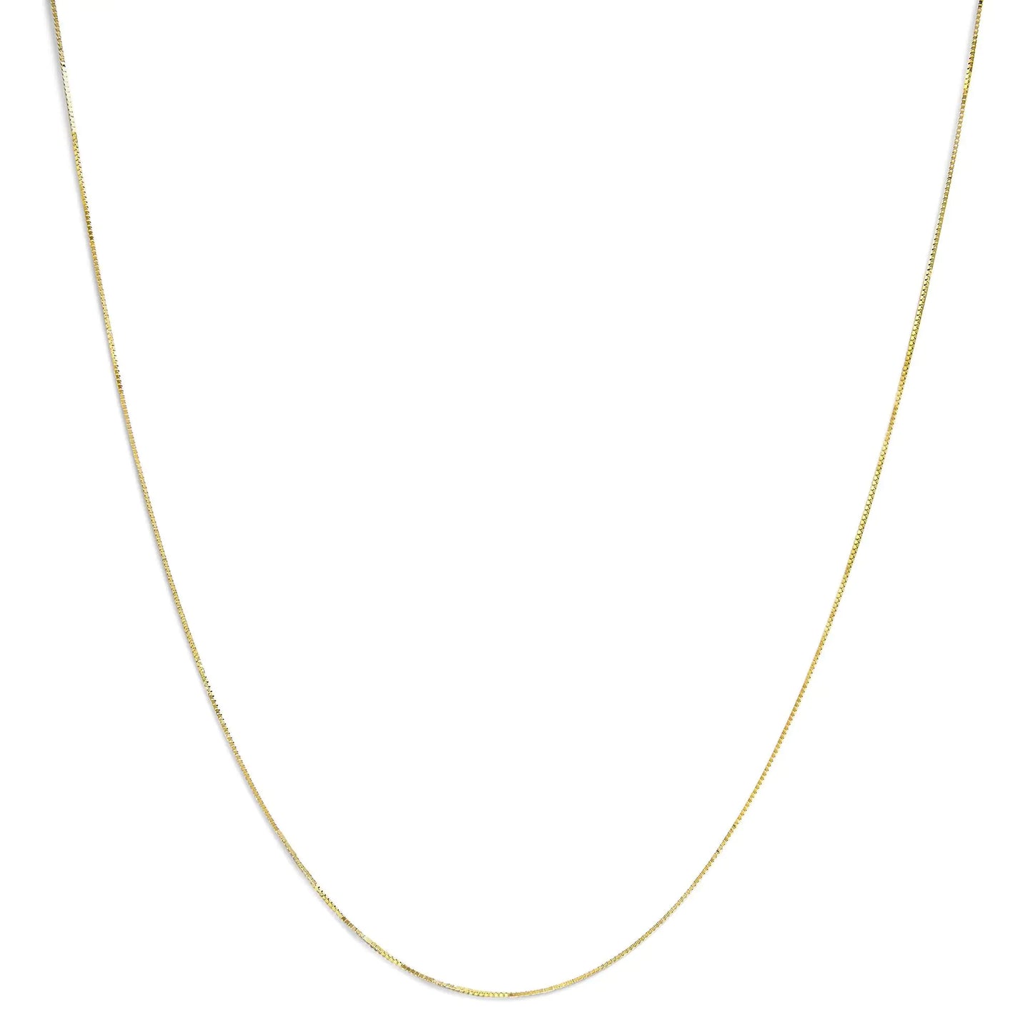 Unisex Solid 14K Gold 0.75mm Classic Box Chain Necklace - Anti Spier 