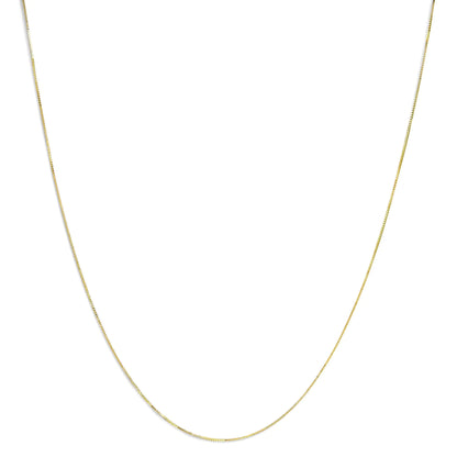 Unisex Solid 14K Gold 0.75mm Classic Box Chain Necklace - Anti Spier 