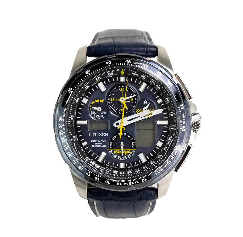 Citizen Blue Angels Skyhawk AT Crocodile Print Strap Watch - Anti Spier 