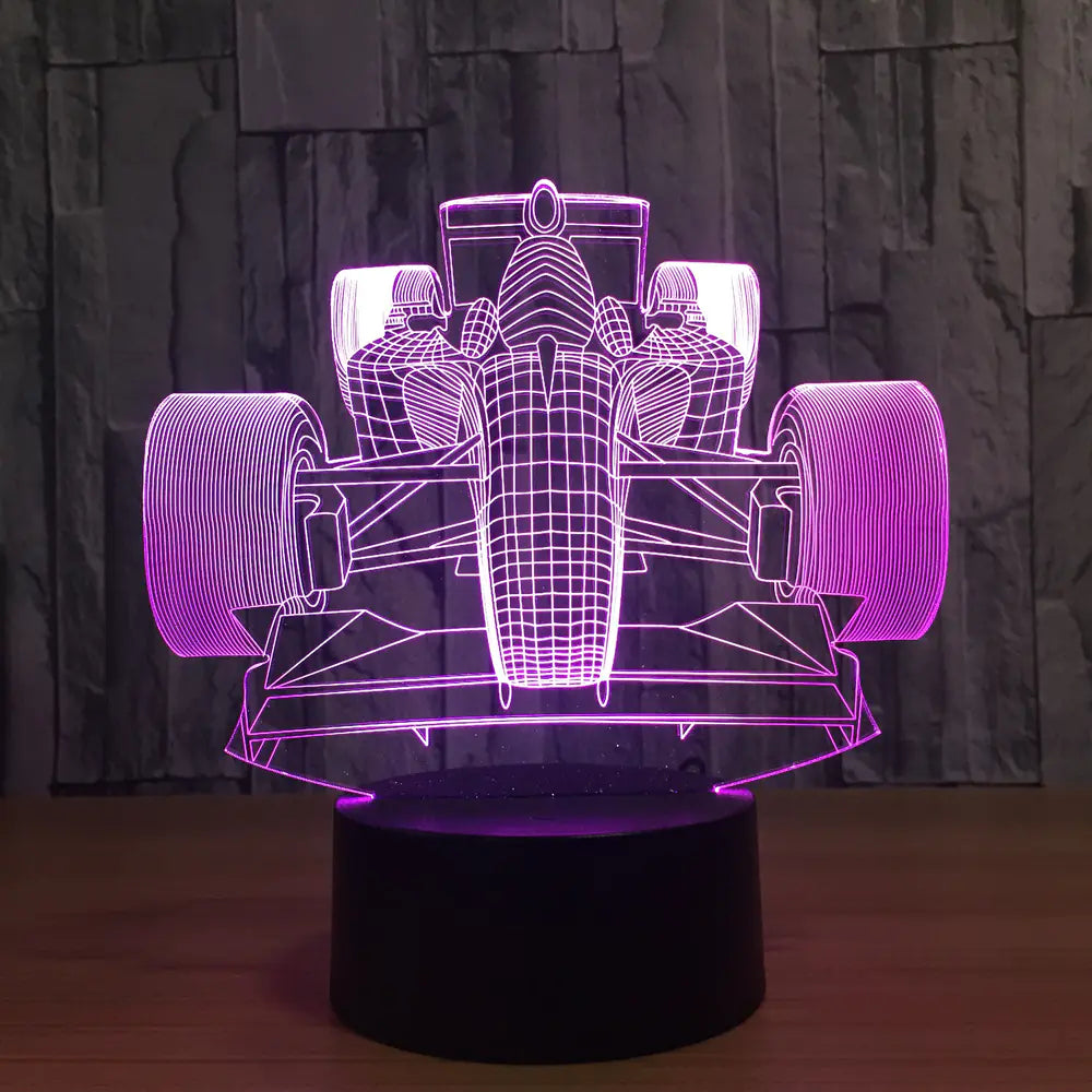 3D Racing LED Touch Control Night Light Decor Lamp