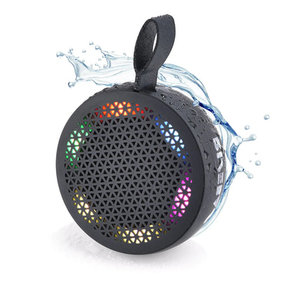 RISEBASS Water Resistant Bluetooth Shower Speaker, Handsfree Portable Speakerphone Control Buttons with LED Light, True Wireless Stereo for Bathroom, Kitchen, Hiking, Kayak, Beach, Gifts - Anti Spier 