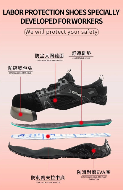 Anti-collision and Anti-smashing Breathable Safety Shoes