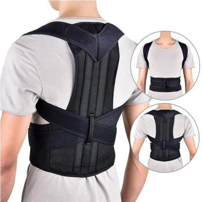 Adjustable Posture Corrector Low Back Support Shoulder Brace Belt For Men Women - Anti Spier 