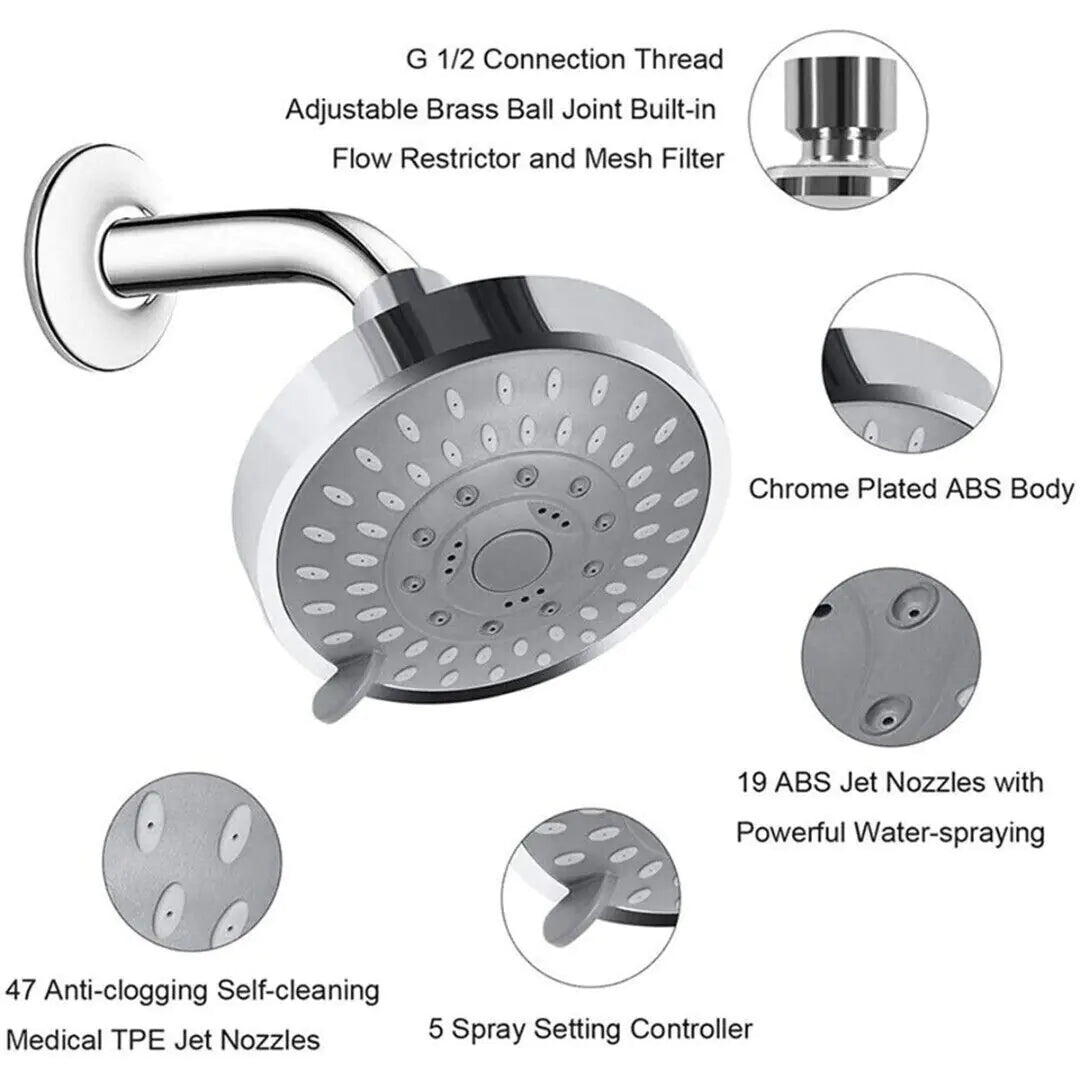 Shower Heads Handheld Spray High Pressure Adjustable Showerhead Top Spray Bath