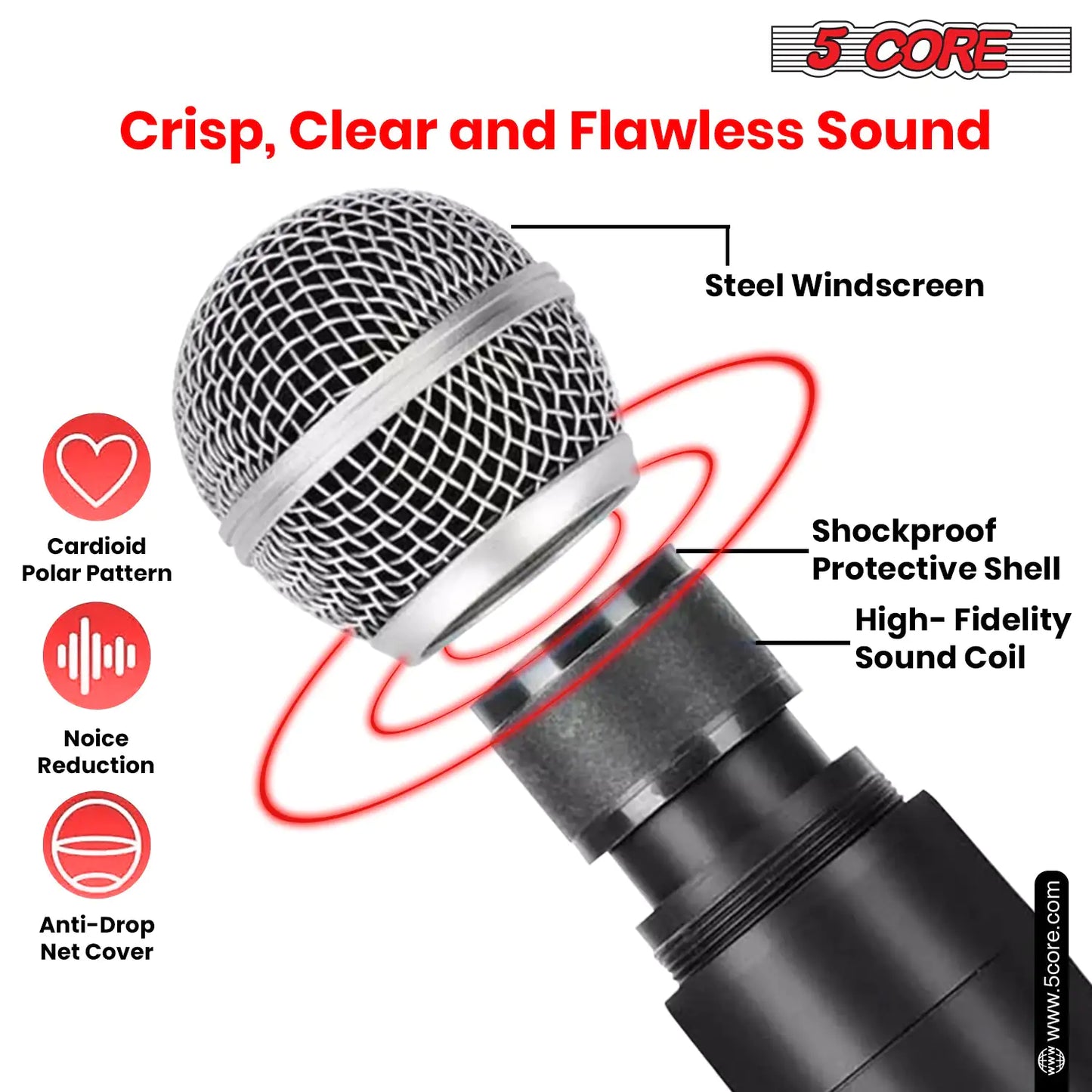 5Core Wireless Microphones VHF Microfonos Inalambricos Professional Handheld Cordless Mic