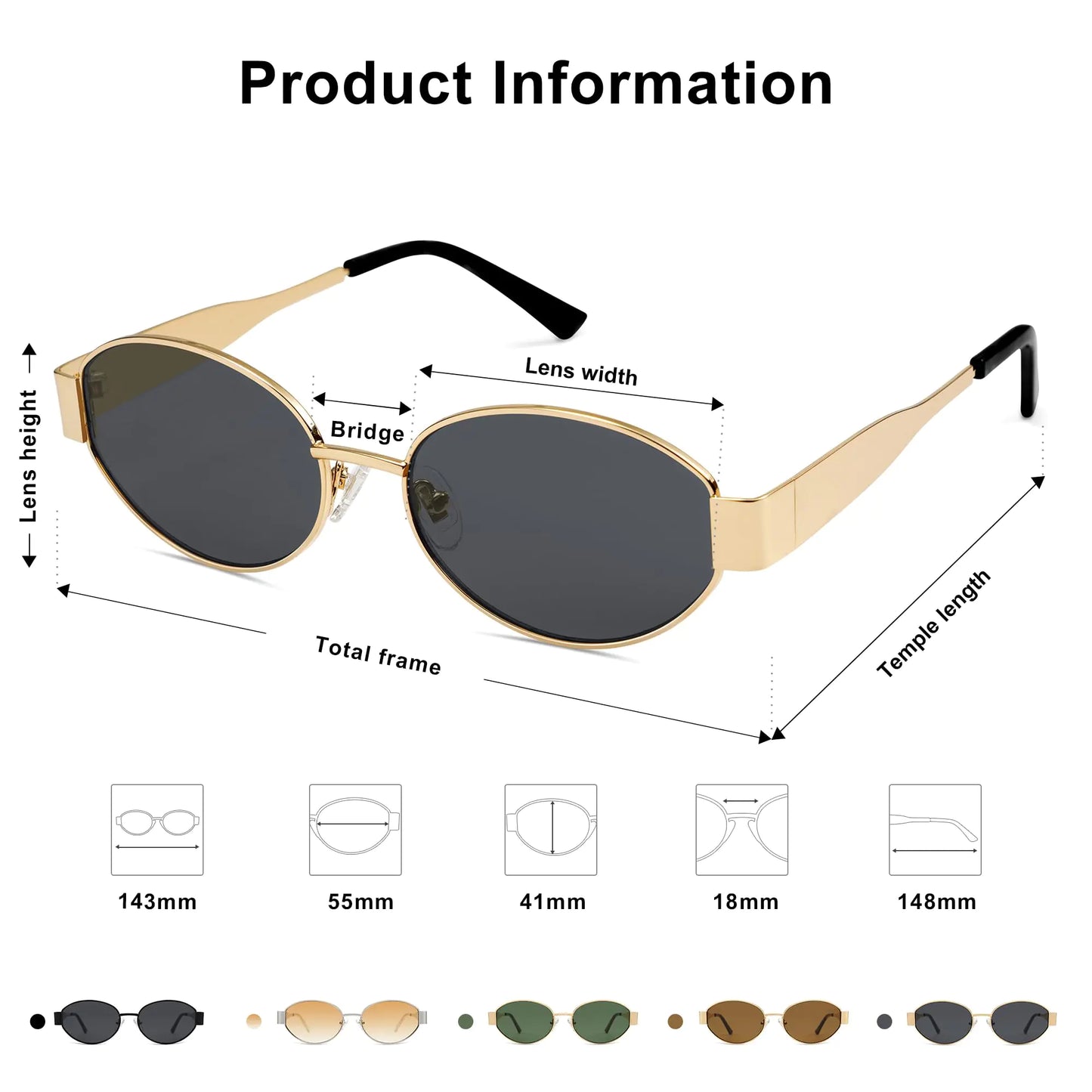 SOJOS Retro Oval Sunglasses for Women Men Trendy Sun Glasses Classic Shades UV400 Protection SJ1217 Gold/Grey