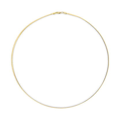 Unisex Solid 14K Gold 2.8mm Imperial Herringbone Chain Necklace - Anti Spier 