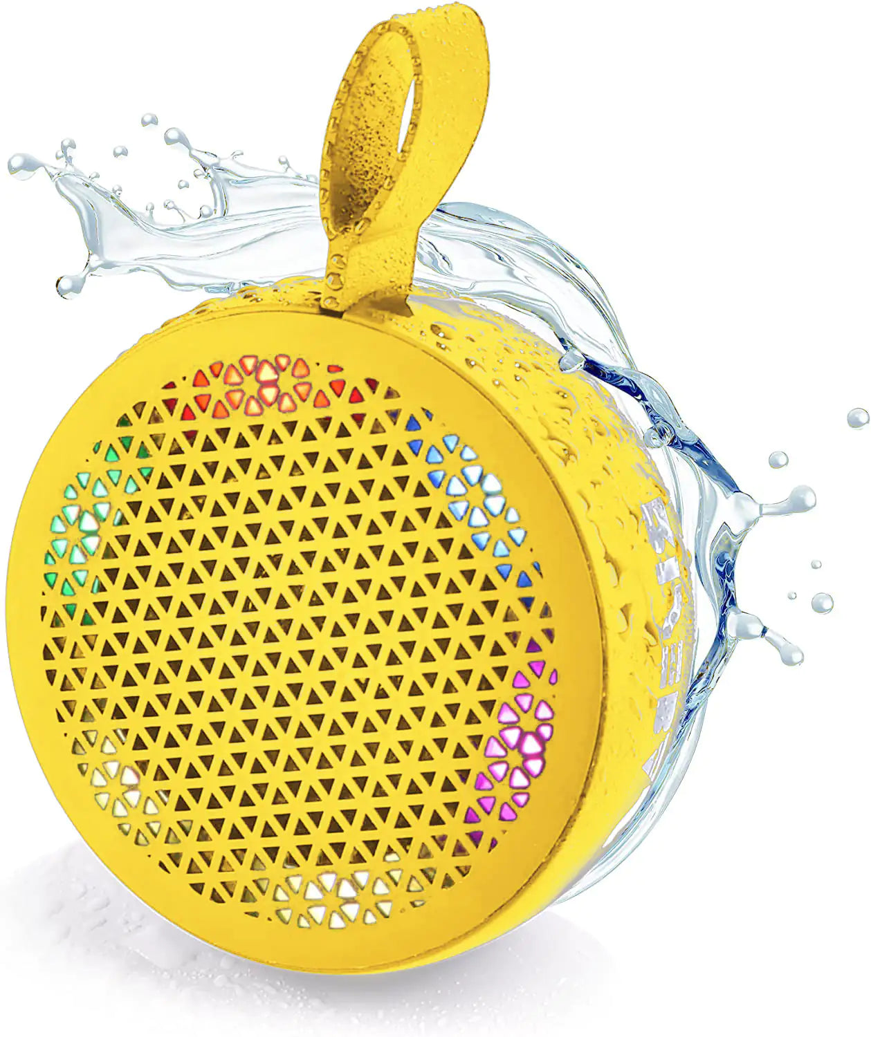 RISEBASS Water Resistant Bluetooth Shower Speaker, Handsfree Portable Speakerphone Control Buttons with LED Light, True Wireless Stereo for Bathroom, Kitchen, Hiking, Kayak, Beach, Gifts - Anti Spier 