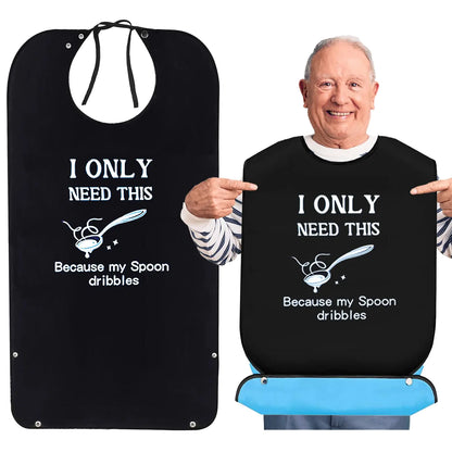 Funny Adult Bibs for Men Waterproof and Reusable Bibs for Adults Washable Adult Bibs for Eating with Crumb Catcher Clothing Protectors for Elderly Special Needs