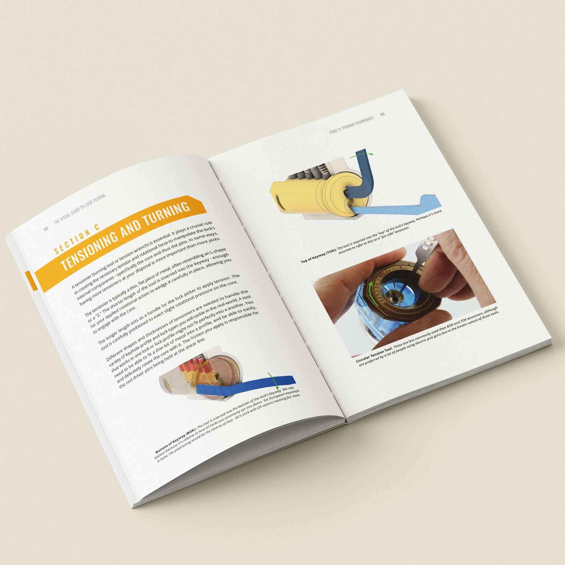 Lock Picking Book - Beginners Visual Guide, 190 Color Illustrations by LockPickWorld.com