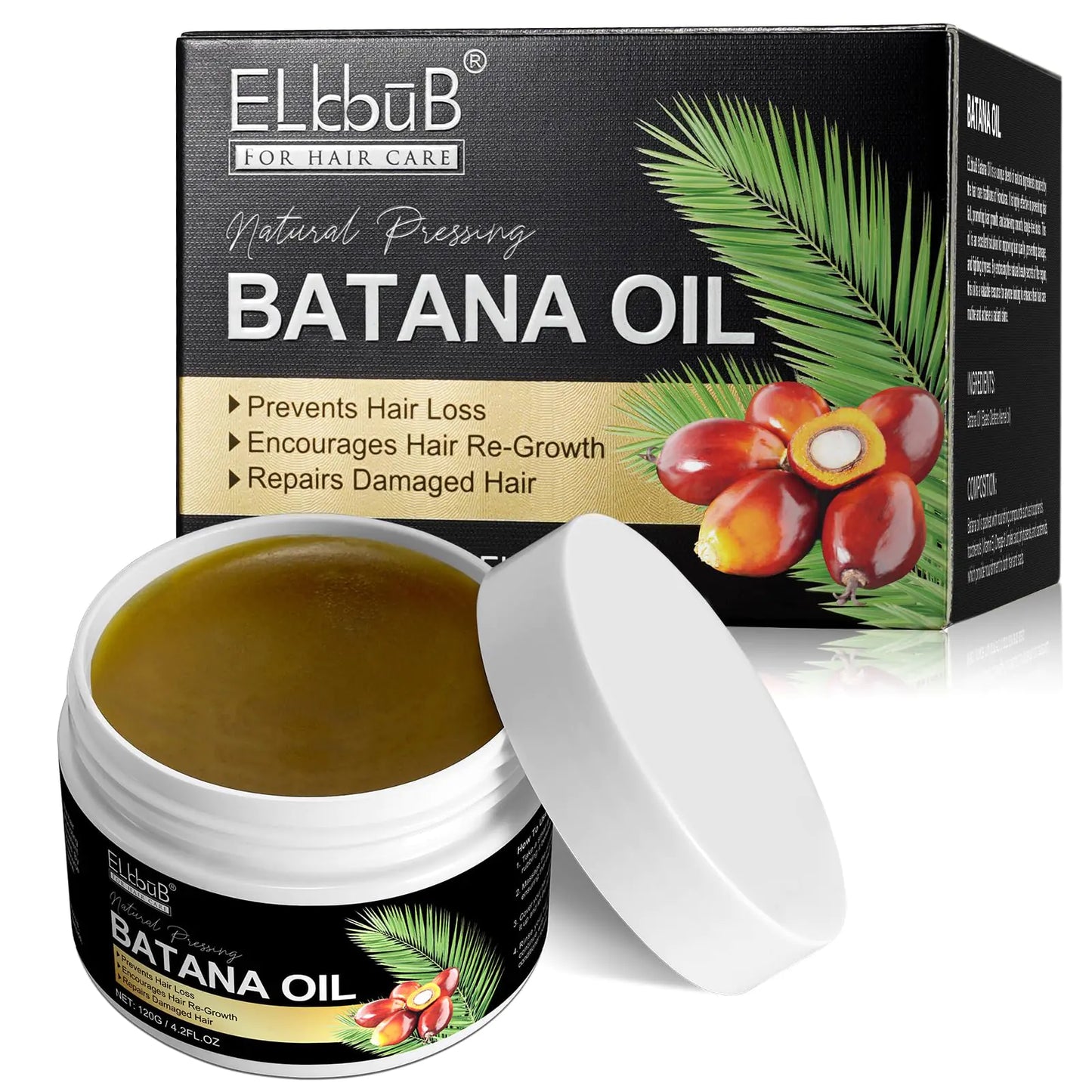 Raw Batana Oil for Hair Growth and Repair -100% Pure, Unrefined Oil from Honduran Rainforests Prevent Hair Loss and Enhances Hair Thickness in Men & Women 4.2 Fl Oz (Pack of 1)