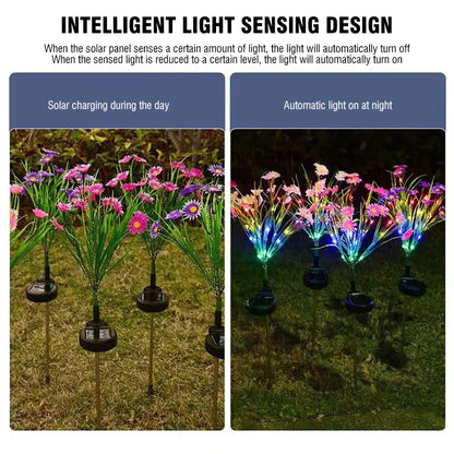 Solar Garden Lights LED Flower Stake Lamp Outdoor Yard Waterproof Patio Decor