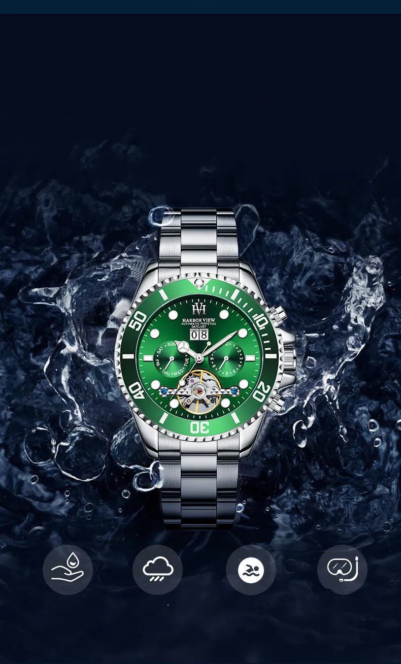 ARBOR VIEW Tourbillon Green Mechanical Watch