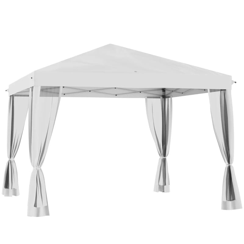 Outsunny 10' x 10' Pop Up Canopy Tent with Netting, Instant Gazebo, Screen House Room with Carry Bag, Height Adjustable, for Outdoor, Garden, Patio, Camping, Light Blue by Dropsure