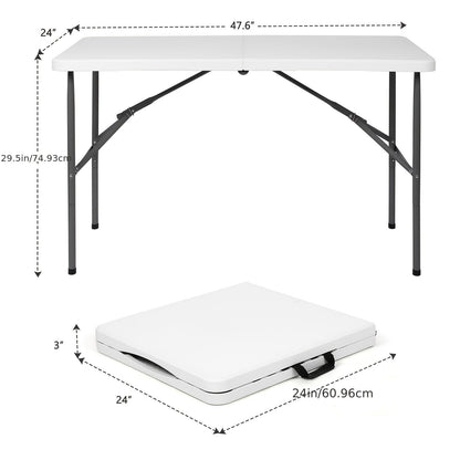 4ft/6ft Portable Plastic Folding Table – Indoor & Outdoor Dining by 2Dropme
