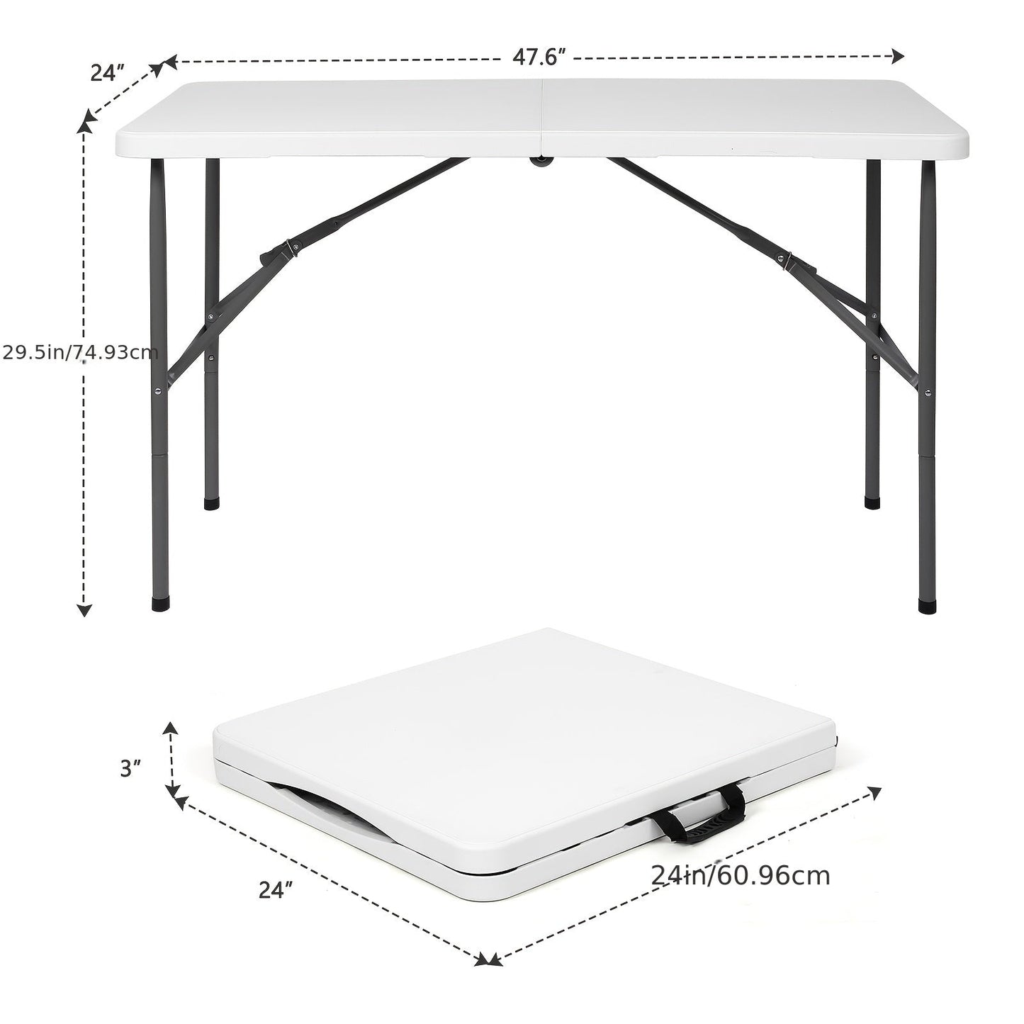 4ft/6ft Portable Plastic Folding Table – Indoor & Outdoor Dining by 2Dropme