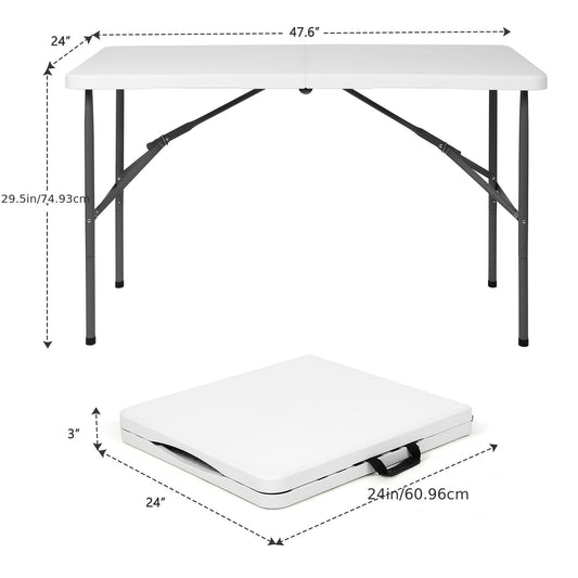 4ft/6ft Portable Plastic Folding Table – Indoor & Outdoor Dining by 2Dropme