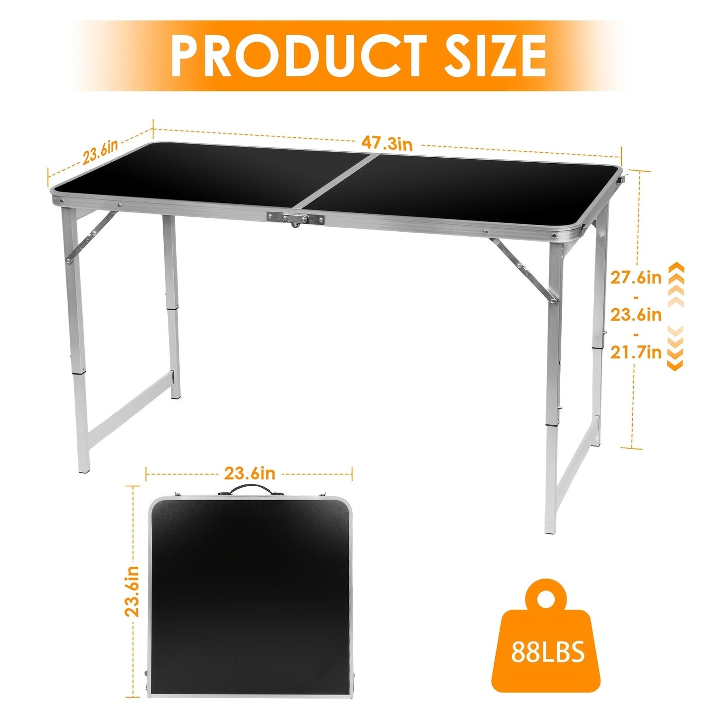 4ft/6ft Portable Plastic Folding Table – Indoor & Outdoor Dining by 2Dropme