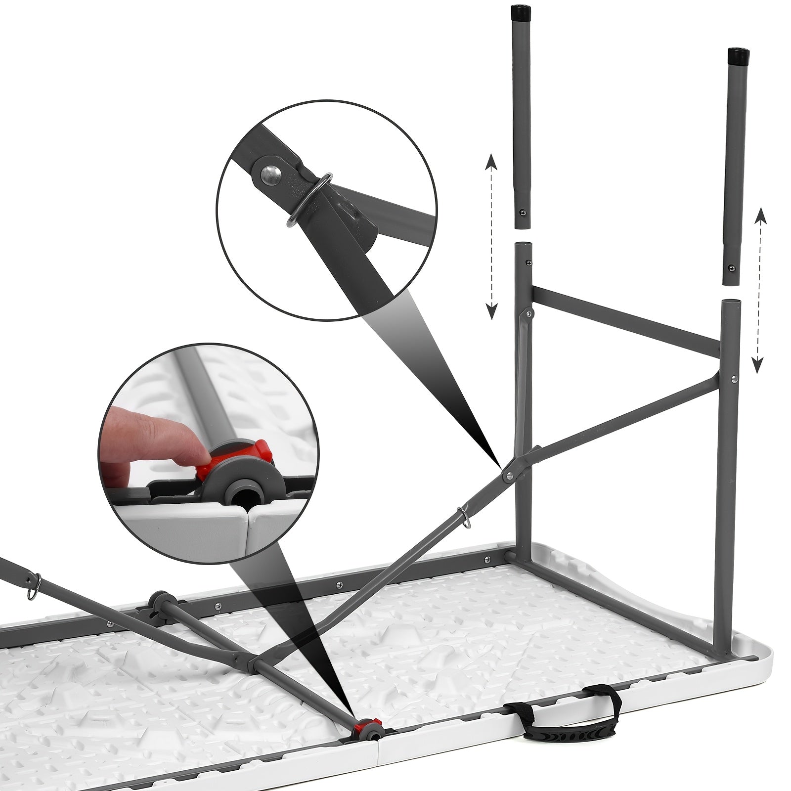 4ft/6ft Portable Plastic Folding Table – Indoor & Outdoor Dining by 2Dropme