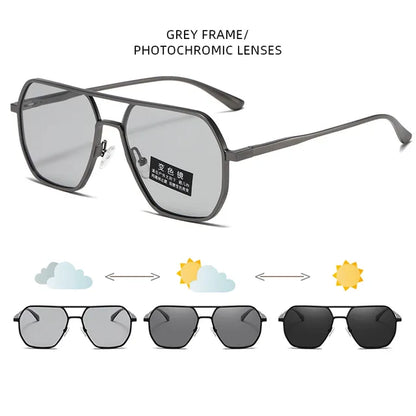 Luxury Metal Photochromic Sunglasses