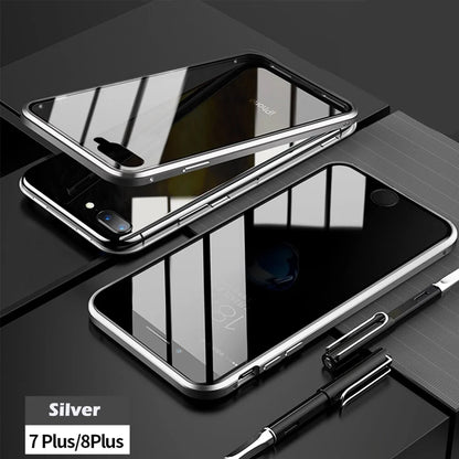 Anti-Peep Magnetic Metal Phone Case For iPhone