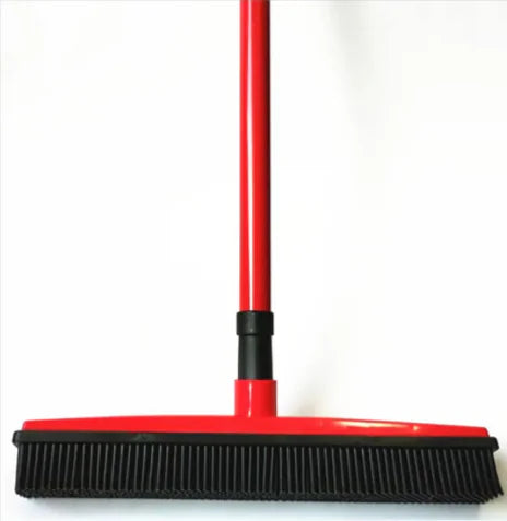 Pet Hair Remover Rubber Broom with Carpet Rake