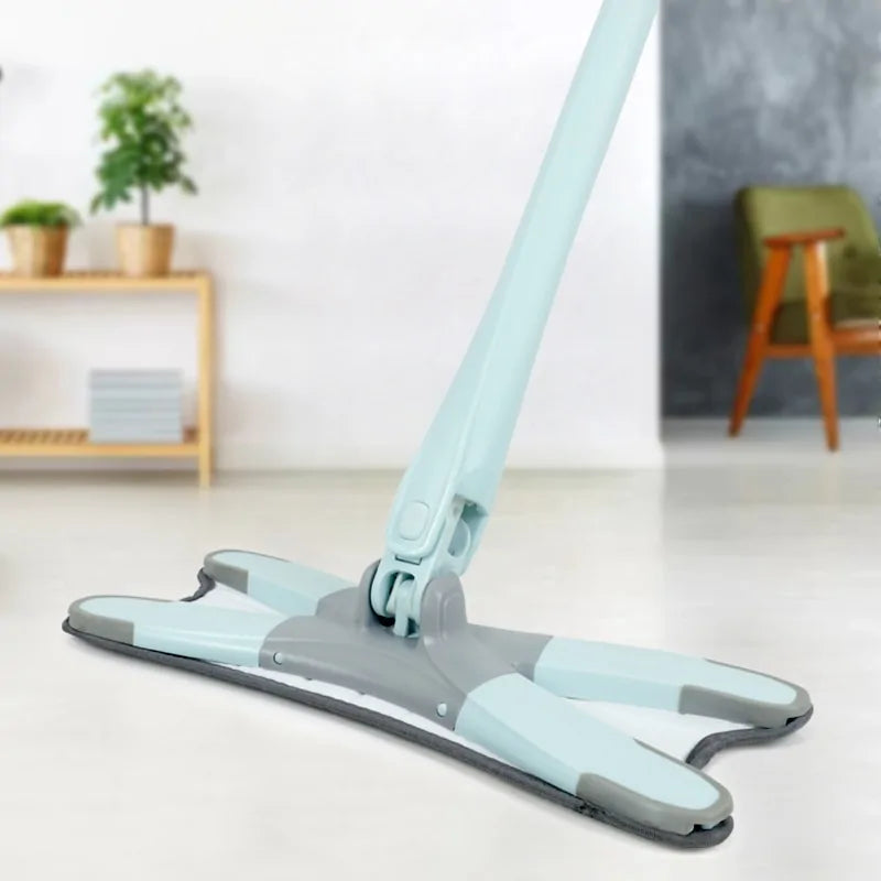 X-Type Floor Mop With 3 Pieces Reusable Microfiber