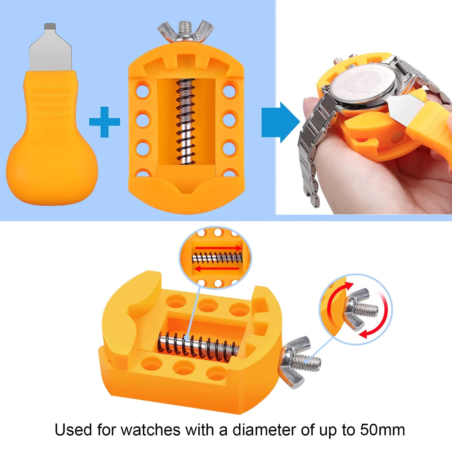 JOREST Watch Battery Replacement Kit, Watch Repair Screwdriver, Watch Band Replacement tool, Watch Wrench Back Remover, Watch Case Opener, Watch Back Remover Holder, Spring bar, Tweezers