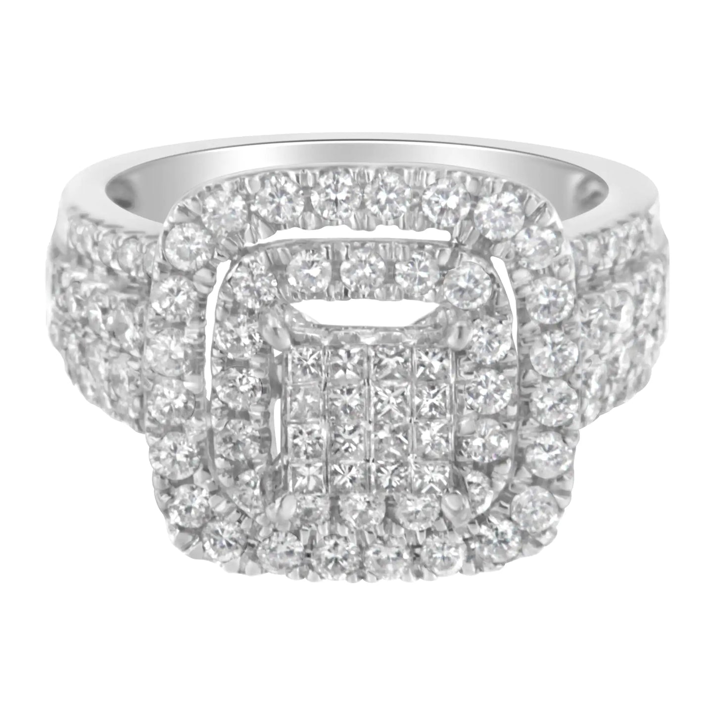 14KT White Gold Diamond Cocktail Ring (1 1/2 cttw, H-I Color, SI2-I1 Clarity) - Anti Spier 