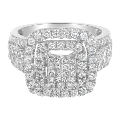 14KT White Gold Diamond Cocktail Ring (1 1/2 cttw, H-I Color, SI2-I1 Clarity) - Anti Spier 